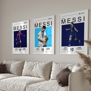 Lionel Messi set of 3 Poster, Argentine Football Print, Sports Poster, Football Poster, Soccer Wall Art Gift, Messi  (Digital Download)