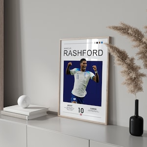 Marcus Rashford Poster, Man U Football Print, Sports Poster, Football Poster, Soccer Wall Art Gift, Rashford  (Digital Download)