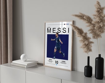 Lionel Messi poster, Messi voetbal print, sport poster, voetbal poster, voetbal muur kunst cadeau, sport slaapkamer decor cadeau