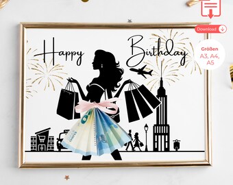 Birthday cash gift | Gift voucher for girlfriend | Wish granter | Last minute gift | DIY gift idea | Birthday gift picture | PDF download