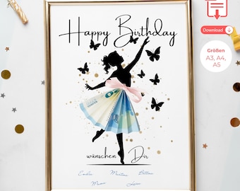 Birthday cash gift | Gift voucher for girlfriend | Wish granter | Last minute gift | DIY gift idea | Birthday gift picture | PDF download