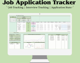 Job Application Tracker, Excel, Job Planner, Job Tracker Template, Spreadsheet, Interview Tracker, Job Offer Tracker, Simple Tracker