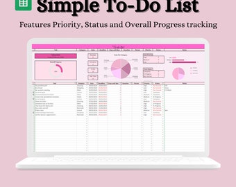 To Do List Google Sheets Template, Digital Daily and Weekly Schedule/Planner, Checklist, Task Tracker, Work/Business Organiser