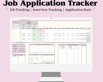 Job Application Tracker, Google Sheets, Job Planner, Job Tracker Template, Spreadsheet, Interview Tracker, Job Offer Tracker, Simple Tracker