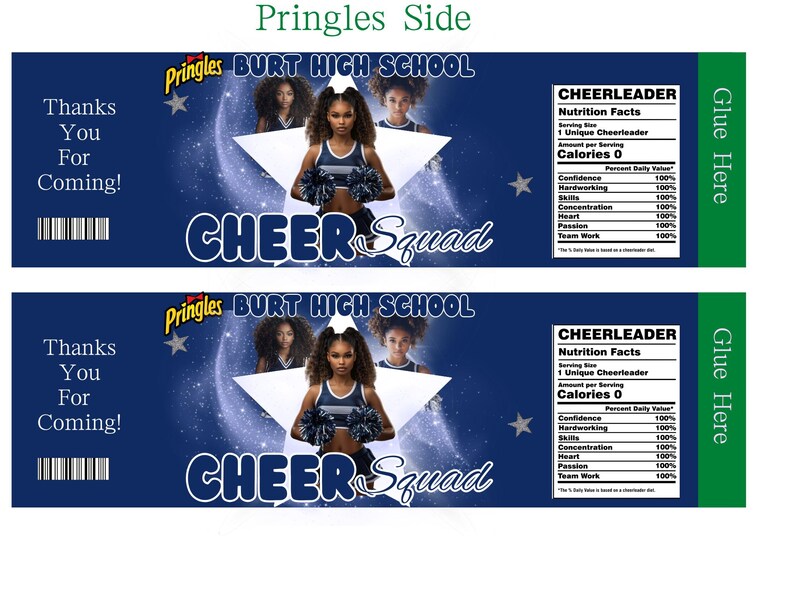 Cheer Squad Birthday Party Favor Templates: Chip Bag, Water Bottle ...
