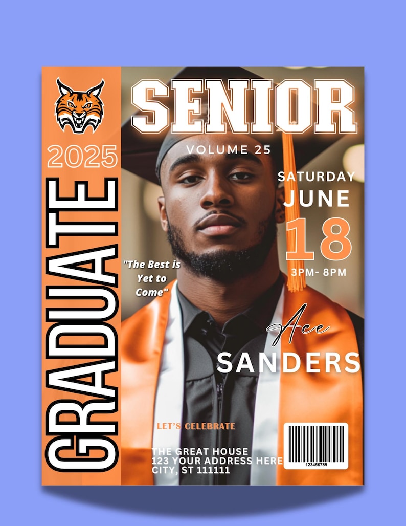 Graduation Vol Custom Graduation Magazine Cover: Senior Class of 2025 (digital ...