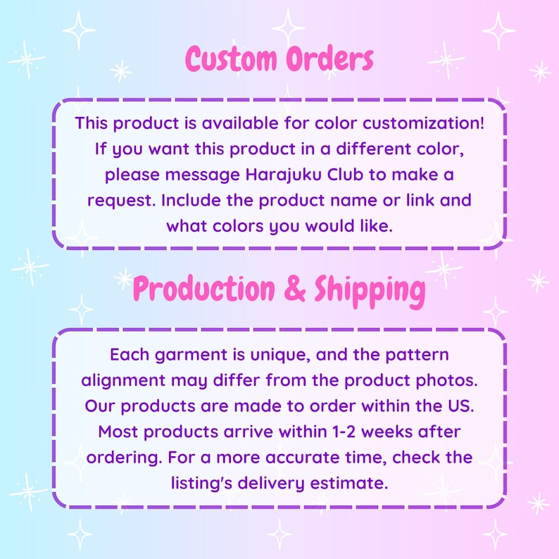 Custom Orders and Production