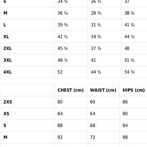 Pink Coquette T-Shirt Dress Loungewear size chart