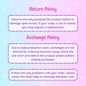 Harajuku Club Return and Exchange Policy