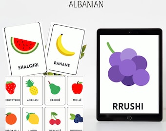 Fruits flashcards in albanian digital download