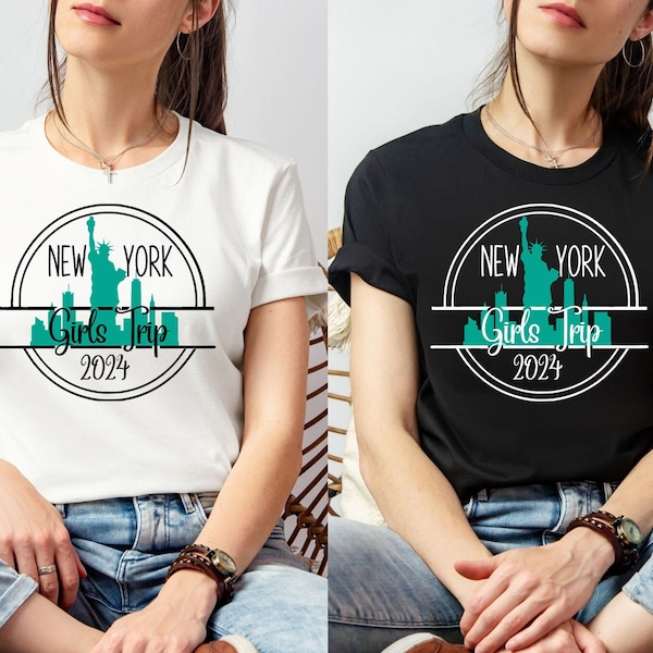 NYC Girls Trip 2024 Shirt, 2024 New York Vacation T-Shirt, NYC Girls Vacation Tee, New York Girls Weekend Trip Outfits, NYC Besties Trip Tee