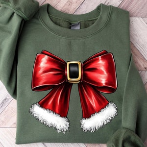 Christmas Coquette Bow Sweatshirt, Christmas Bow Shirt, Girly Christmas Graphic Tee, Aesthetic Christmas Shirt, In My Christmas Era Shirt