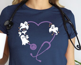 Halloween Nurse Shirt, Halloween Stethoscope Shirt Nurse Halloween Gifts, Halloween Party Shirt, Nurse Halloween Shirt, Cute Nurse Shirt