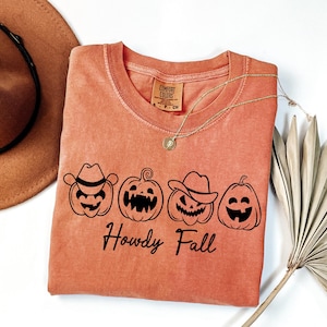 Comfort Colors® Howdy Pumpkin Shirt, Western Fall Shirt, Howdy Fall Tshirt, Fall Vibes, Fall Shirt, Thanksgiving Gift Shirt, Cowgirl Shirt