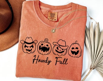 Comfort Colors® Howdy Pumpkin Shirt, Western Fall Shirt, Howdy Fall Tshirt, Fall Vibes, Fall Shirt, Thanksgiving Gift Shirt, Cowgirl Shirt