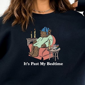 It&#39;s Past My Bedtime Shirt, Funny Sleppy Bear Sweater, Funny Bear Meme Shirt, Trendy Unisex Shirt, Gift For Her, Xmas, Funny Saying Shirt