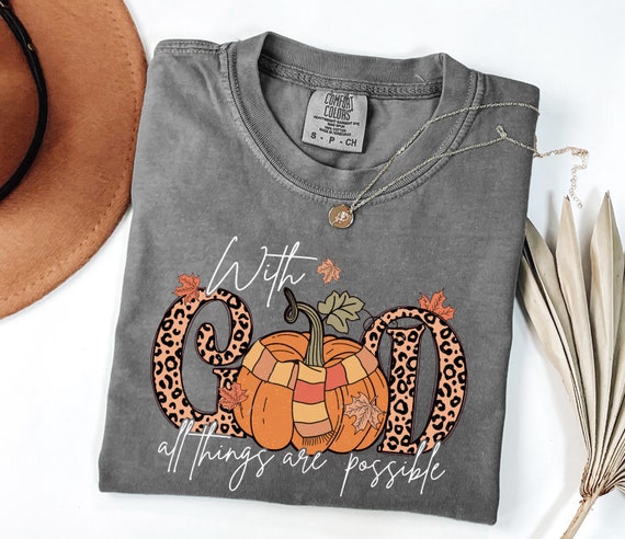 Comfort Colors® Christian Fall Shirt, Thankful Shirt, Womens Christian Religious Tee, Bible Verse Shirt, Fall Shirt, Christian Fall Shirt