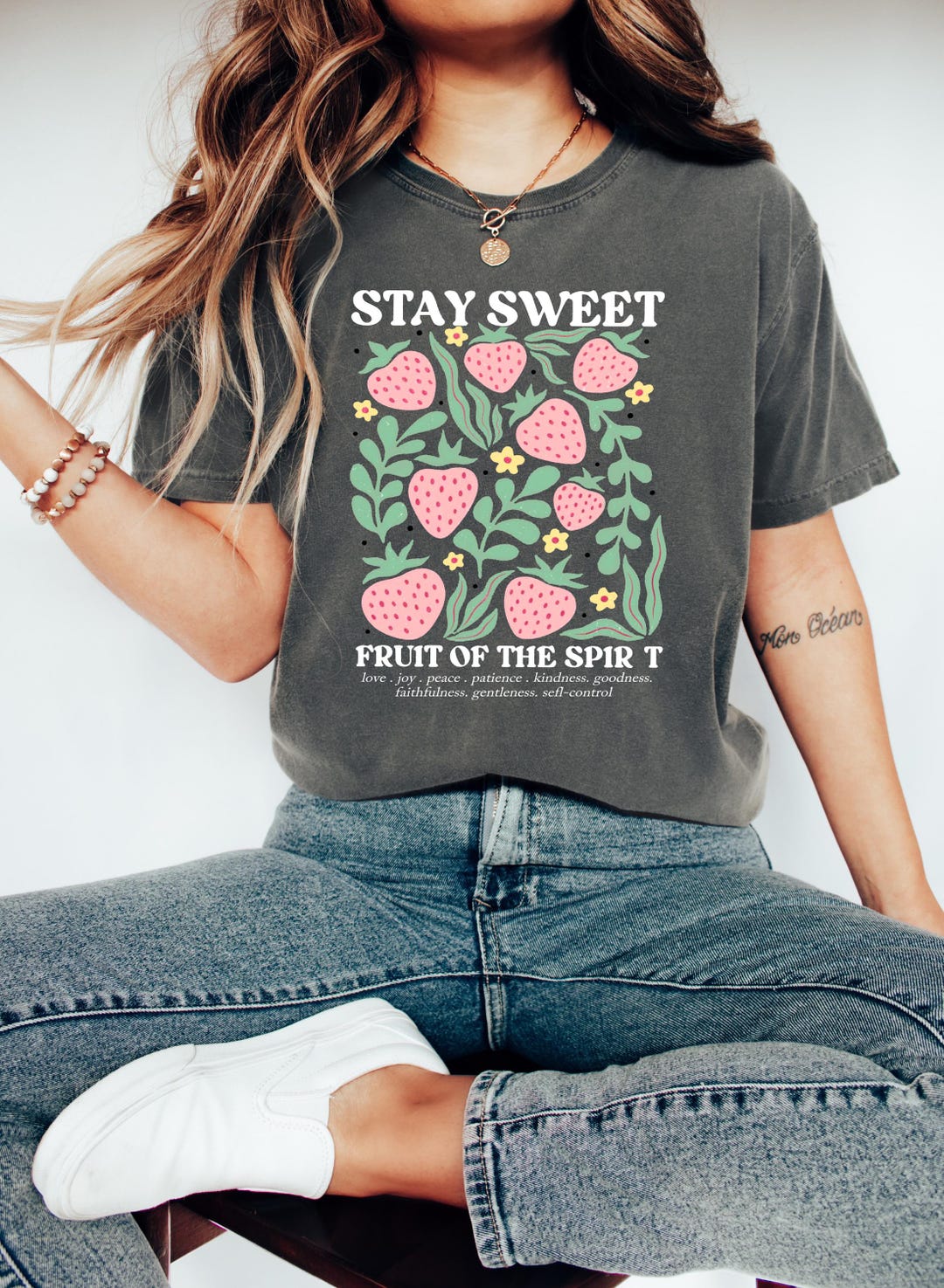 Comfort Colors® Boho Christian Strawberry Shirt, Fruits of the Spirit ...