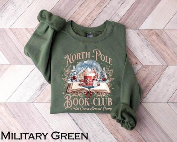 Bookish Christmas Sweater, North Pole Book Club Sweatshirt, Book Lover Gift, Christmas Reading Gift, Christmas Sweatshirt, Bookish Crewneck