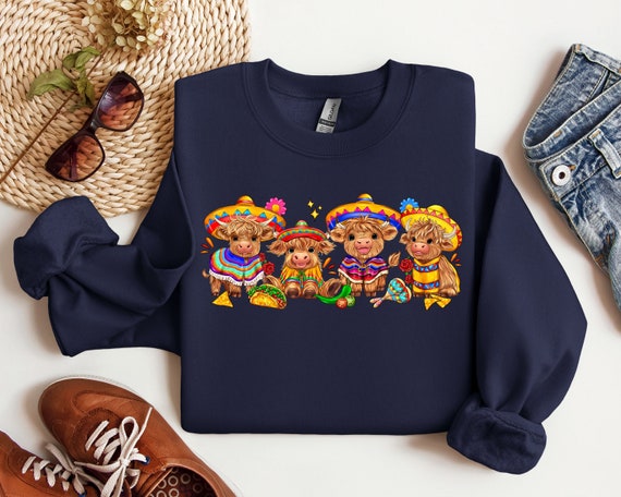 Cinco De Mayo Shirt, Highland Cow Cinco de Mayo Shirt, Cowgirl Mexican Fiesta Shirt, Mexico Holiday Shirt, Farm Life Lover, Country Cow Mama