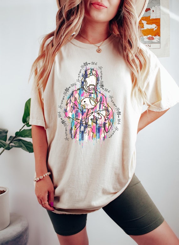 Easter Jesus Shirt, Brush Stroke Jesus Shirt, He Is Risen Tee, Easter Jesus Lover Shirt, Religious Shirt, Christian Shirt, Bible Verse Shirt