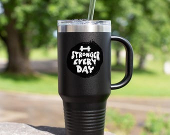 40 Unzen Becher, Edelstahlbecher, Laser Custom Design, heiße und kalte Tasse, Geschenk für Sie, Geburtstagsgeschenk, Urlaubstasse - Stärker jeden Tag