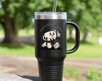 40oz Tumbler, Stainless Steel Tumbler, Laser Engraved Custom Design, Hot & Cold Cup, One Coffee Please!, Gift for Her, Coffee Lover