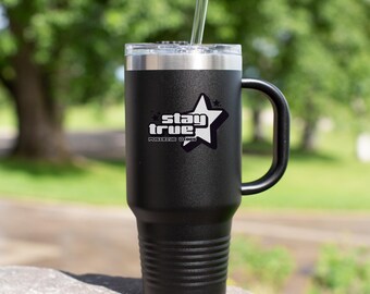 Beker van 40 oz, roestvrijstalen beker, lasergegraveerd ontwerp op maat, Stay True Y2K-beker, beker voor warm en koud, cadeau voor haar, trendy drinkgerei