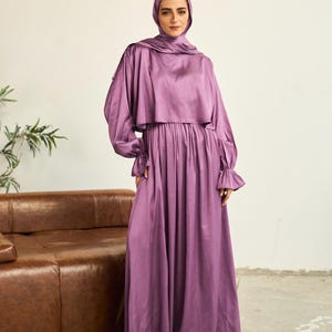 luxury prayer dress Creamy White Luxury Silk Satin Prayer Dress