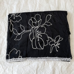 Black Scarf, Large Scarf, Cotton Scarf, Summer Shawl, Soft Wrap,  Accessories, Gift