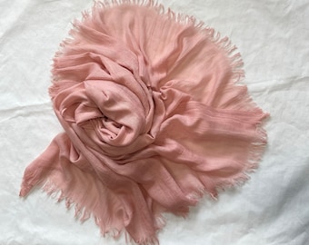 Dusty Pink Cotton Scarf, Large Soft Summer Shawl, Accessories