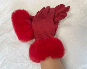 Guanti Smart Touch rossi, muffole, accessori invernali