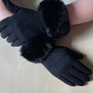 Black Smart Touch Gloves, Ladies Winter Mittens,  Accessories