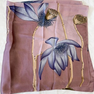 Dusty Pink Silk Blend Scarf: Floral Summer Shawl