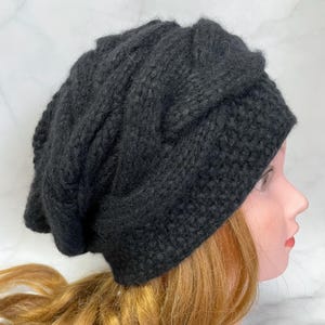 Hat, Black Hat, Knit Wool Beanie, Winter Hat, Warm Beret, Women&#39;s Hat, Winter Accessories, Gift