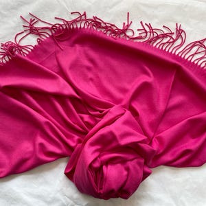 Mörkrosa halsduk, stor ullsjal, mjuk sjal, varm pashmina, vinteraccessoarer, present