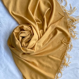 Yellow Scarf, Large Scarf, Wool Shawl, Soft Wrap, Warm Pashmina, Winter Accessories, Gift
