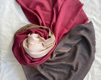 Rot brauner Schal, großer Schal, Wollschal, weicher Schal, warmer Pashmina, Winter-Accessoires, Geschenk