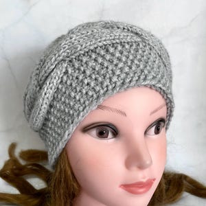 Hat, Knit Wool Beanie, Gray Hat, Warm Beret, Women Hat, Winter Accessories, Gift