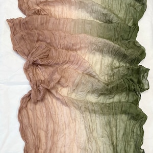 Crinkle Cotton Scarf, Beige Green Summer Shawl, Accessories