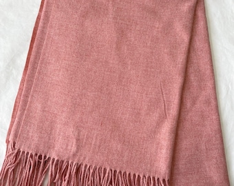 Pink  Scarf, Large Scarf, Wool Shawl, Soft Wrap, Warm Pashmina, Winter Accessories