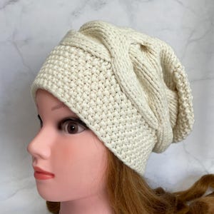 Hat, Knit Wool Beanie, Ivory Hat, Warm Beret, Women Hat, Winter Accessories, Gift