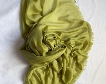 Olive Green Cotton Scarf,  Large Soft Summer Shawl