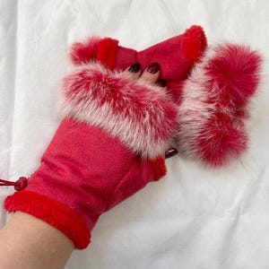 Fingerless Gloves, Mittens,  Ladies Gloves, Red Gloves, Winter Accessories, Women&#39;s Gloves, Gift
