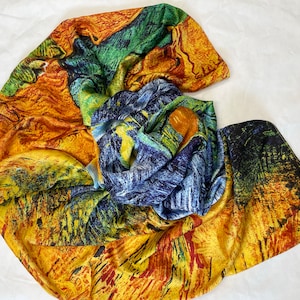 Blue Silk Blend Scarf: Large Summer Shawl