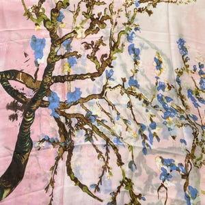 Pink Silk Blend Scarf: Floral Summer Shawl, Soft Wrap (70/35)