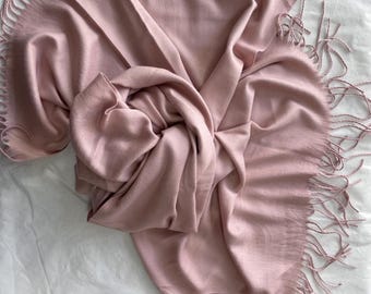 Pink/ Powder Scarf, Large Scarf, Wool Shawl, Soft Wrap, Warm Pashmina, Winter Accessories, Gift