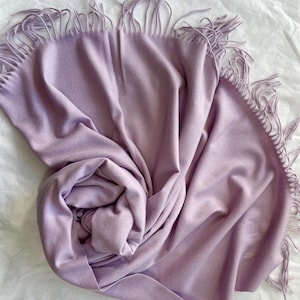 Light Purple Scarf, Large Scarf, Wool Shawl, Soft Wrap, Warm Pashmina, Winter Accessories, Gift