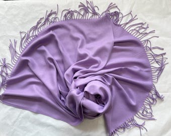 Lavender Scarf, Large Wool Shawl, Soft Wrap, Warm Pashmina, Winter Accessories
