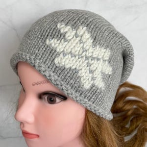 Hat, Knit Wool Beanie, Gray Hat, Warm Beret, Women Hat, Winter Accessories, Gift
